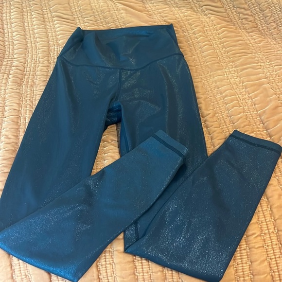 allfenix Pants - Allfenix Blue Shimmer 7/8 Length Leggings High Rise